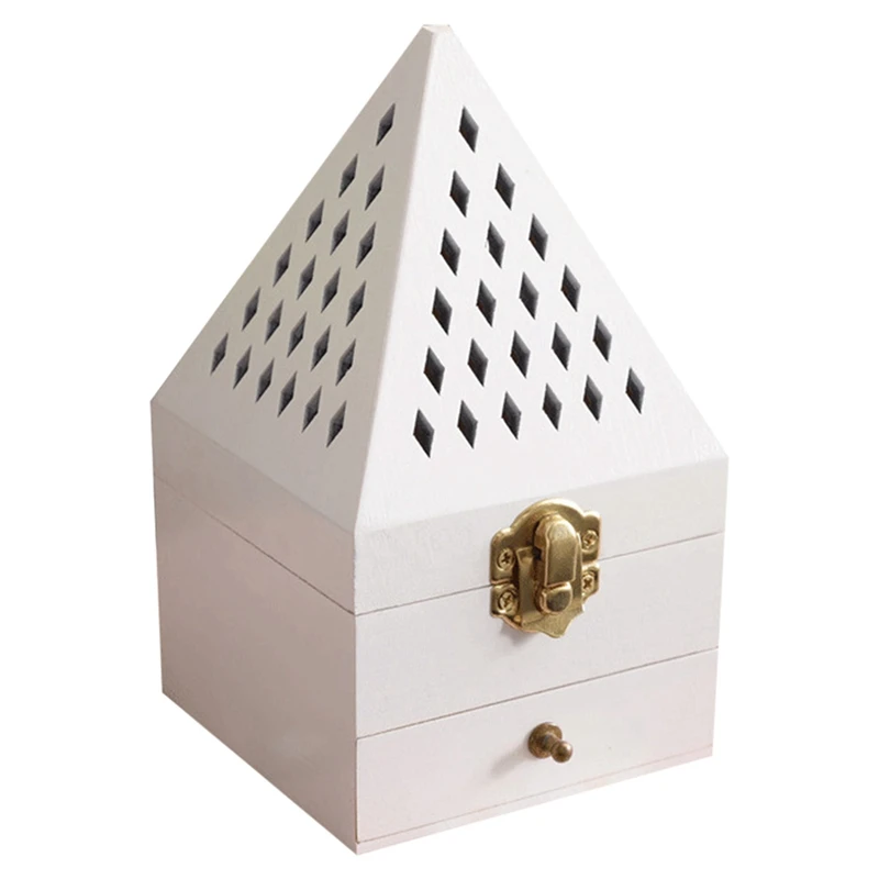 

Wooden Pine Wood Antique Aromatherapy Box Agarwood Sandalwood Box Wood Hollow Home Incense Burner White