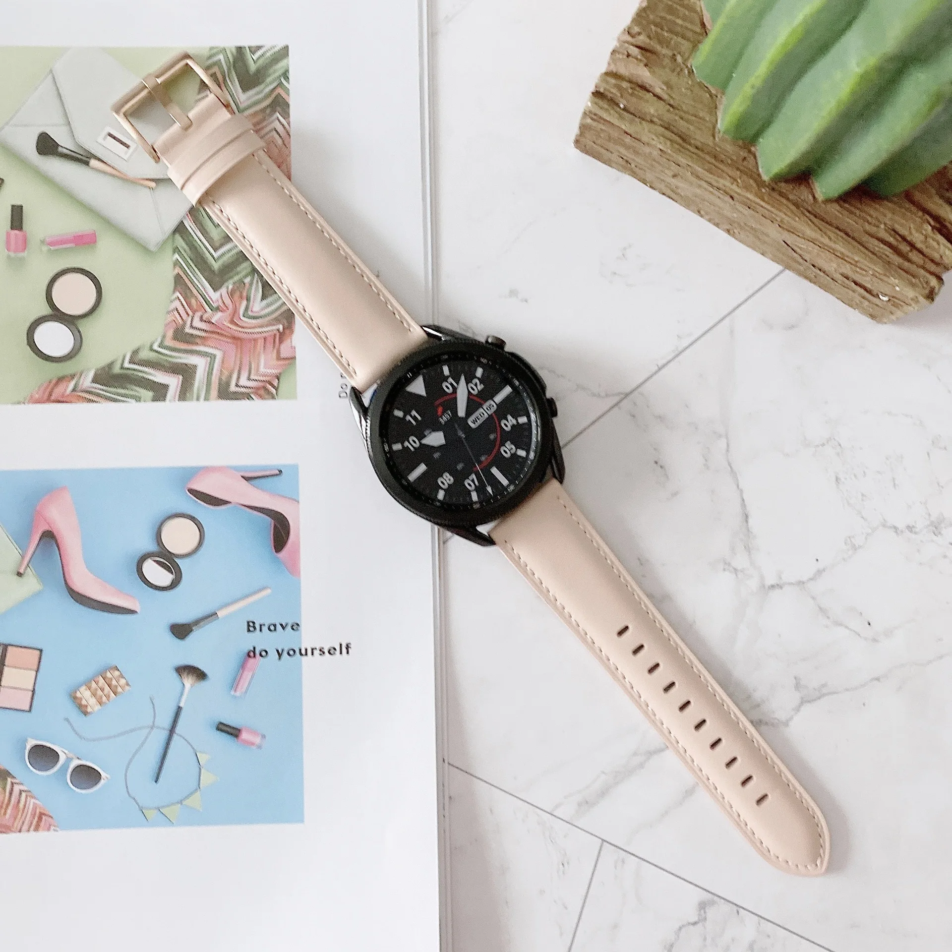 20mm 22mm Leather Strap For Samsung galaxy watch galaxy watch 4 3 5 Pro 46m Active2 Gear S3 Bracelet For Huawei Watch GT3/2Pro