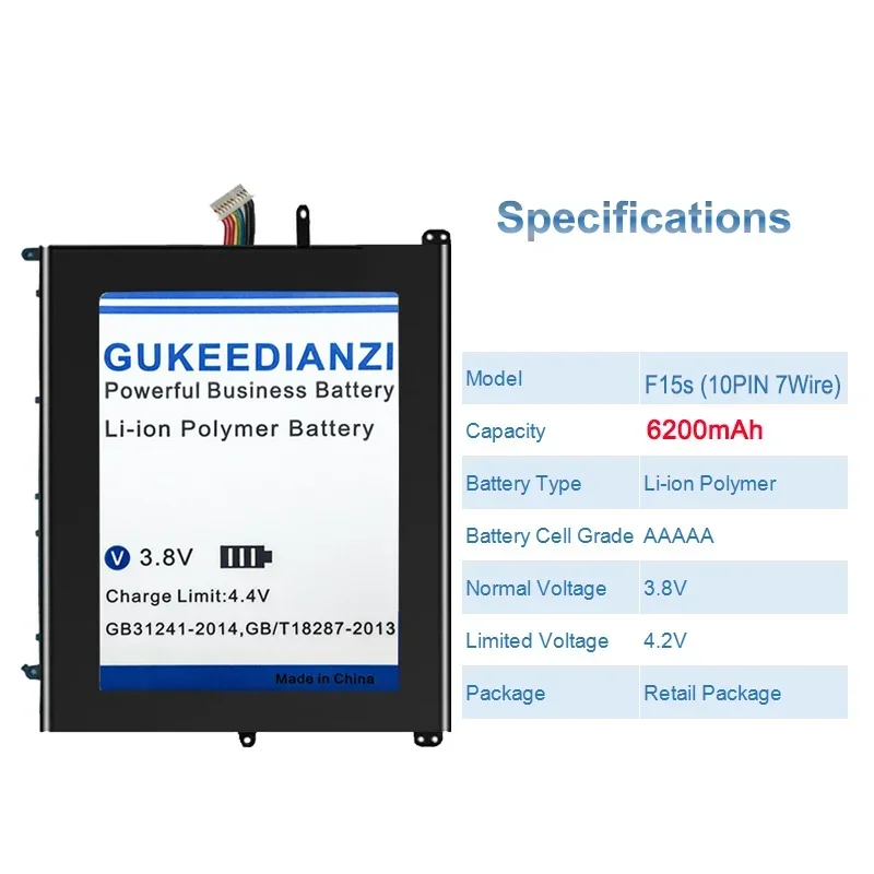 Аккумулятор GUKEEDIANZI 28168243 П 30154200 P 6200 мАч для Teclast F15S UTL- 2778180 -2S 2978180 3078180 10-контактный