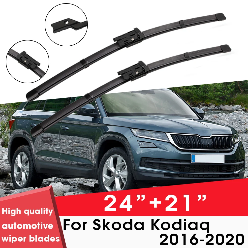 

Car Wiper Blade Blades For Skoda Kodiaq 2016-2020 24"+21" Windshield Windscreen Clean Rubber Silicon Cars Wipers Accessories