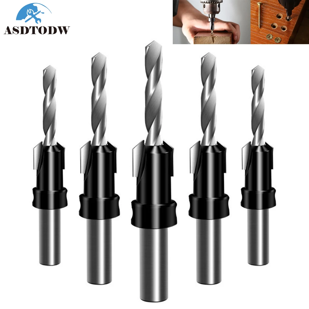 

8mm Shank HSS Woodworking Countersink Router Bit Set Screw Extractor Remon Demolition for Wood Milling Cutter