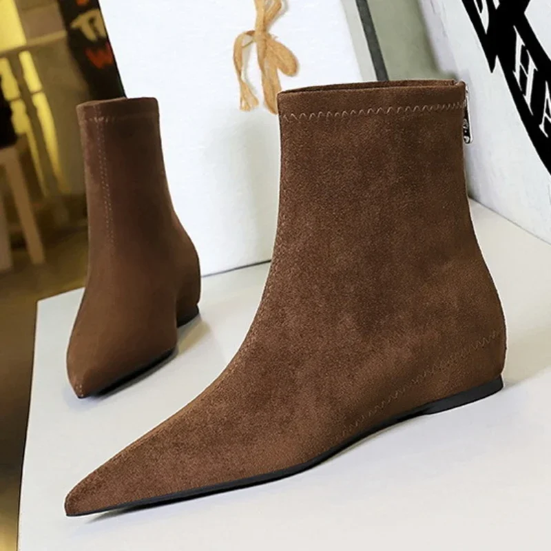 Сексуальная женская обувь на высоком каблуке с острым носком модные ботильоны