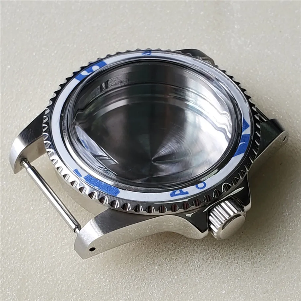 39.5MM Stainless Steel Watch Case for NH35 NH36 Movement Watch Repair Part, 100 Meters Super Waterproof Convex Mirror Watch Case