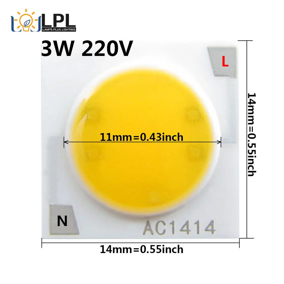 

3 Вт, 5 Вт, 7 Вт, чип 10 шт. в партии, стандартный чип COB, В переменного тока, Стандартный диод для точечного светильника, запасные части для самостоятельного ремонта