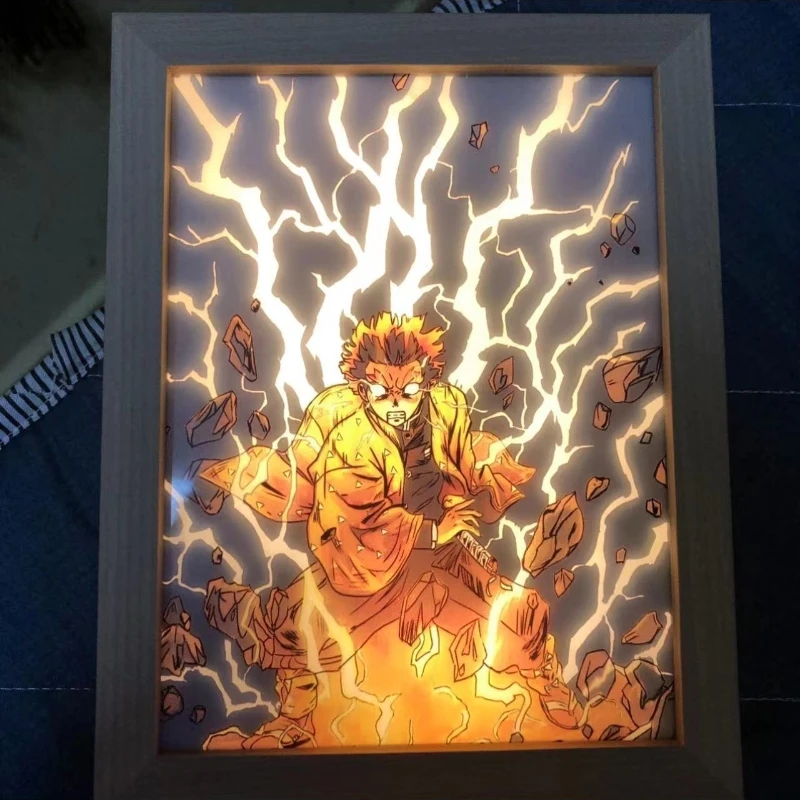 

Anime Demon Slayer Led Light Painting Kocho Kanae Figures 3D LED Lamp Ornaments for Bedroom Decor Kids Birthday Gift Warm Light