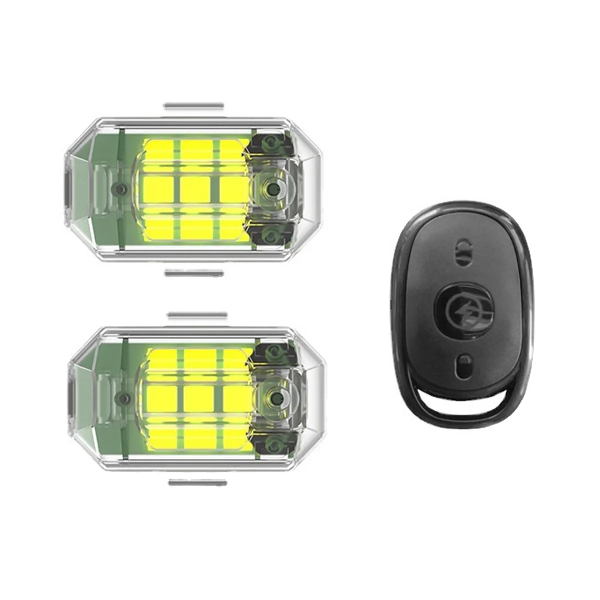 

Wireless Remote Control LED Strobe Light for Motorcycle Car Bike Scooter Anti-Collision Warning Lamp 2Pc Light