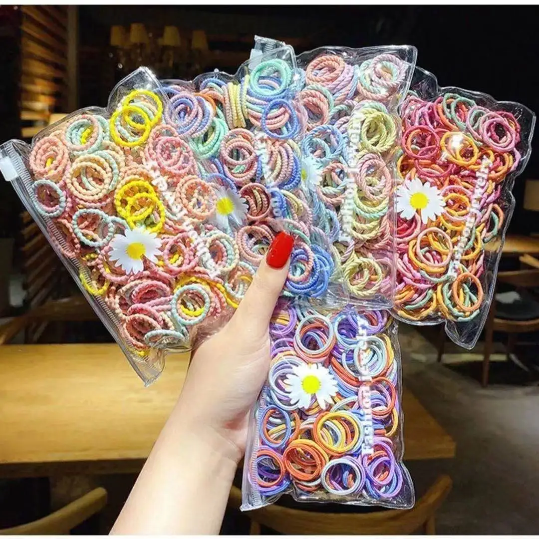 

100pcs/Lot Baby Hair Ties, Seamless Cotton Toddler Hair Ties For Girls And Kids, Multicolor Soft Hair Elastics Ponytail Holders