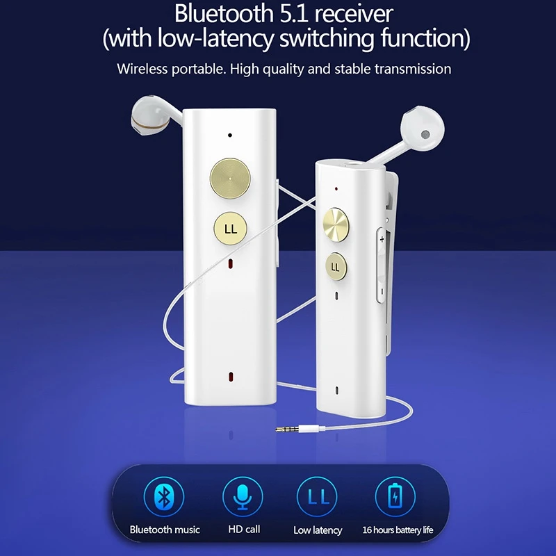 

Приемник Bluetooth 5,1 с низкой задержкой, мини-аудиоприемник A2DP, беспроводной музыкальный адаптер Aux TV для домашнего автомобильного динамика