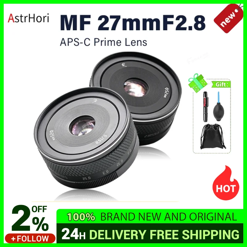 

AstrHori 27 мм F2.8 II Большая диафрагма фотообъектив с внутренней фокусировкой, совместимая с креплением X/Z/M43/Φ
