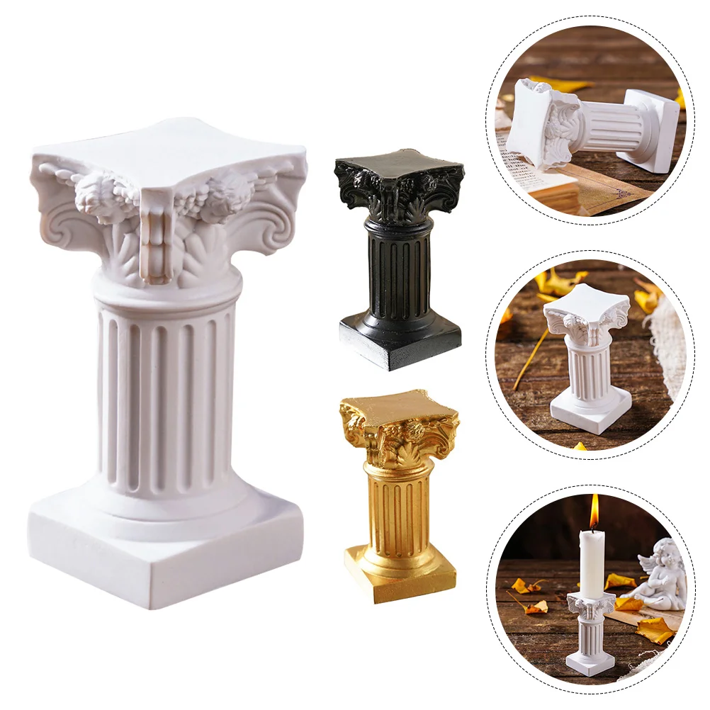 

Column Roman Holder Pillar Greek Vintage Holders Decor Candlestick Home Columns Stand Mini Resin Taper Statue Cake Desktop