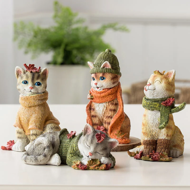 

Имитация кошки, оранжевого Табби, кошки, украшение для дома, творческие украшения, поделки, котенок, Настольная смола, милые животные, ручной офис