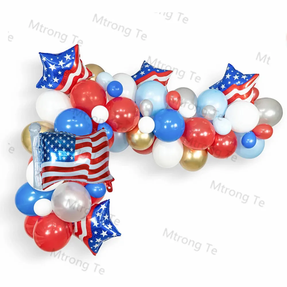 

1Set American Flag Red Blue Confetti Balloon Combination USA National DayJuly 4th Balloon Set Independence DayTheme Party