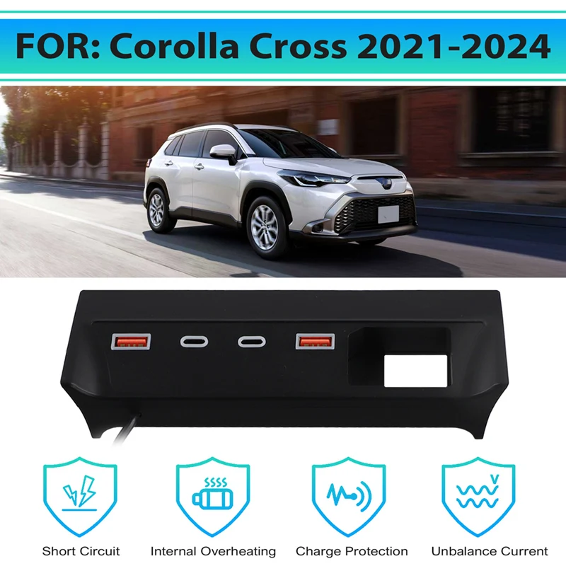 

Z0C-hCar USB Type-C адаптер-сплиттер быстрое зарядное устройство шунт-концентратор док-станция для Toyota Corolla Cross