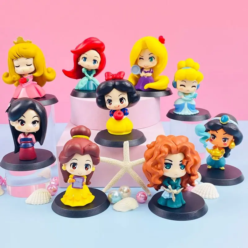 Q Version Princess Snow Bell Mermaid Blind Box Handmade Twisted Egg Doll Machine Children'S Toy Doll Cake Decoration Christmas