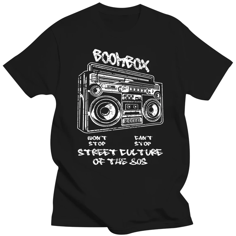 2019 New Fashion Men Tee Shirt Boombox Street Culture 1980, Music, 80s, Boombox Adult Unisex & Female T-Shirt