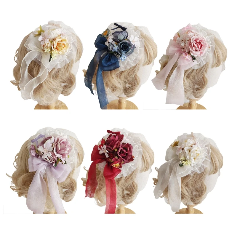 

L21E Fresh Style Bowknot Flower Shapes Hairpin Elegant Barrettes Kid Hair Supplies