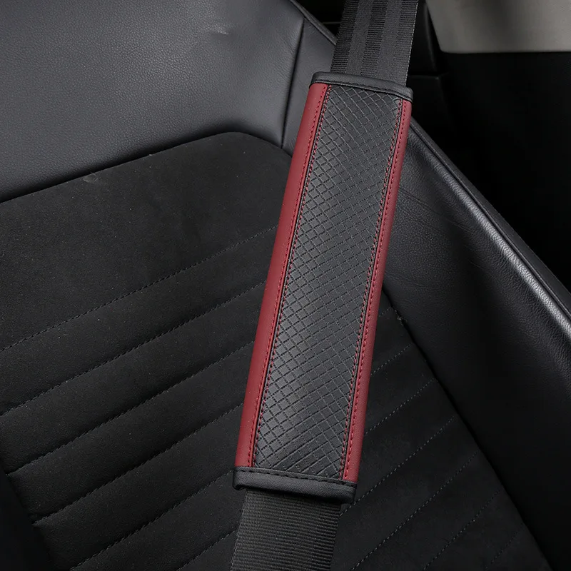 

Car Seat Belt Cover Pu Leather Safety Belt Shoulder Protection Breathable Print Seat Belt Pad Universal Car Accessories Interior