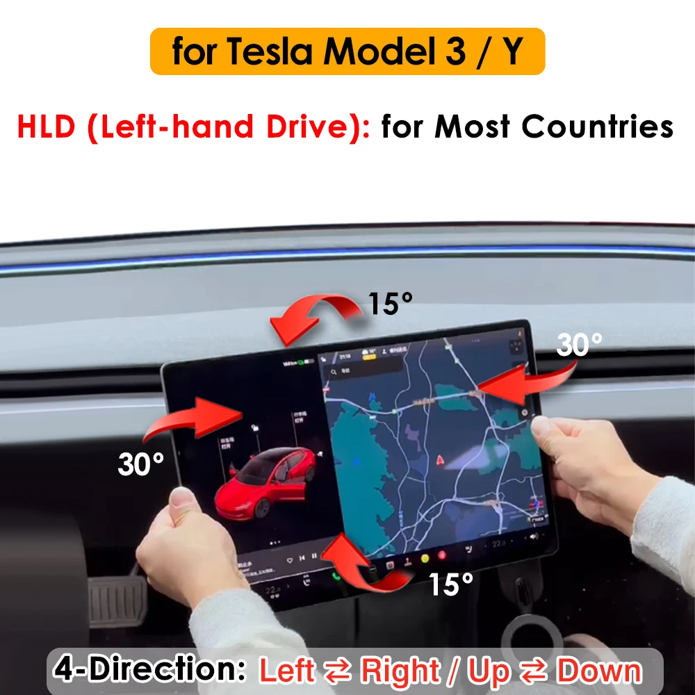 

Модель Y/3 Поворотный комплект крепления Модель 3 Highland New Y Juniper 4-направленный вращающийся кронштейн экрана Поворотный держатель GPS-навигации