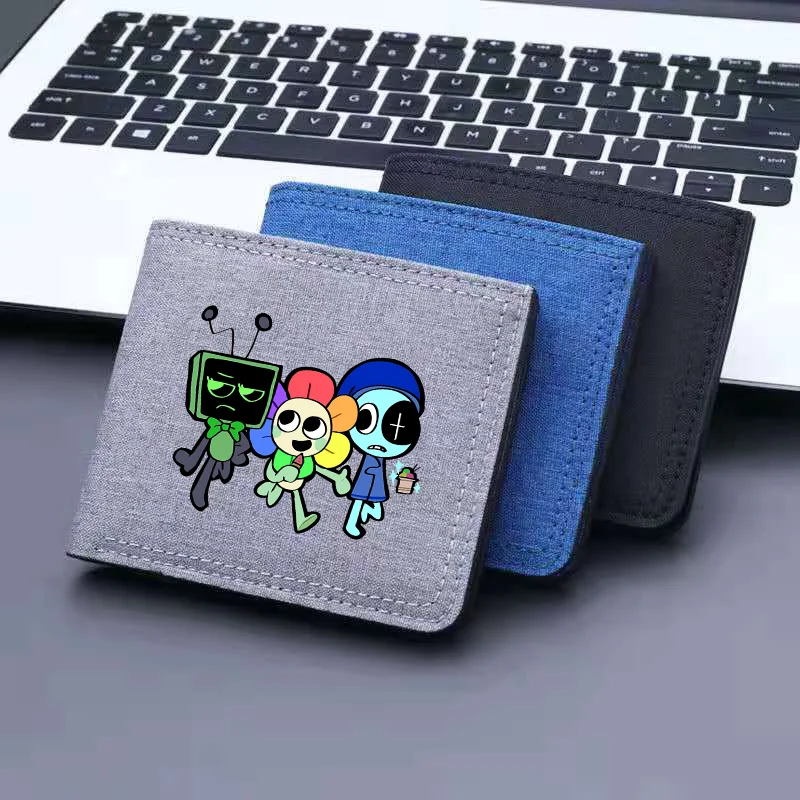 Dandys World Wallets Cute Cartoon Men New Card Cases Money Clips Ultra-thin Light Game Peripherals Canvas Wallet Birthday Gift