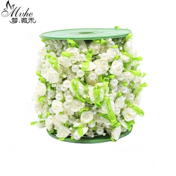 25 м Роза жемчуг Фолиевая бусина цветок фотоэлемент для свадебной вечеринки