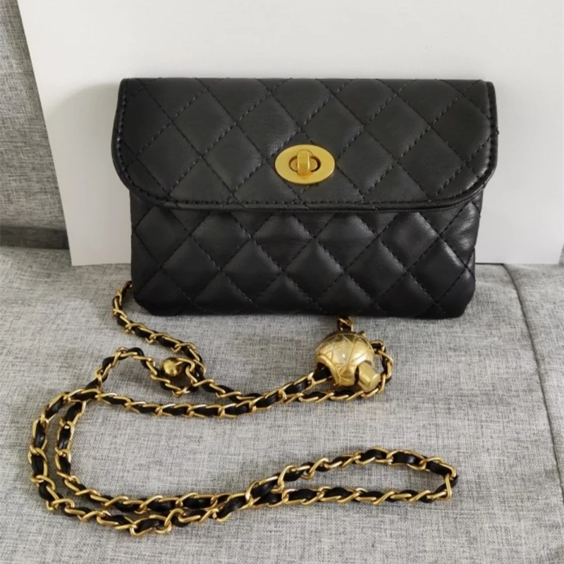 

Ladies Fashion Sexy Rhombus Waist Chain Bag Adjustable Metal Ornaments Party Banquet Dating Cosmetics Mobile Phone Coin Purse