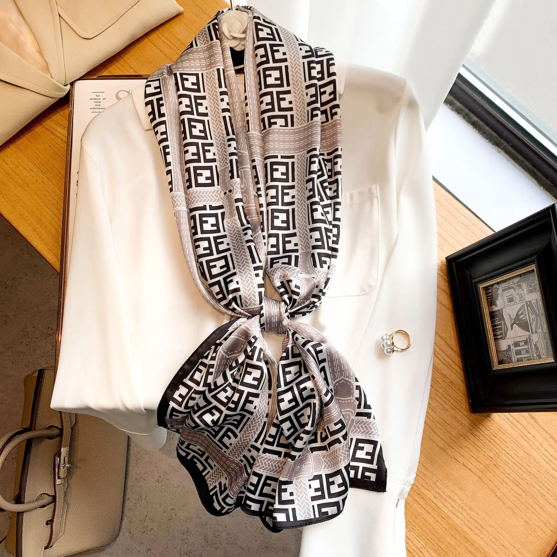 

Женская длинная шаль в полоску, 40x160 см