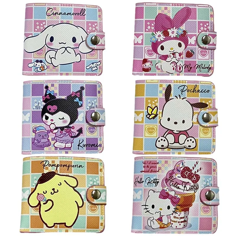 

Sanrios Cinnamoroll Kuromi моя мелодия Почтовый кошелек HelloKittys PurinDog Мультфильм Аниме Кошелек для монет симпатичный ПУ кошелек для денег