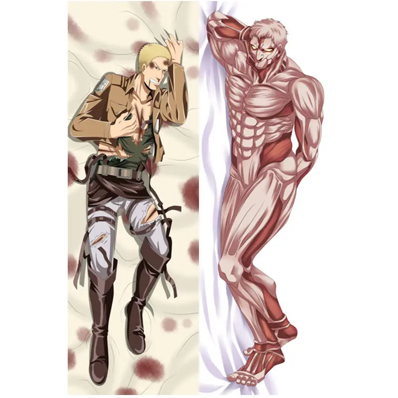 

Anime Attack on Titan pillow Cover Mikasa Levi Ackerman Pillowcase 3D Double-sided Bedding Hugging Body case Customize