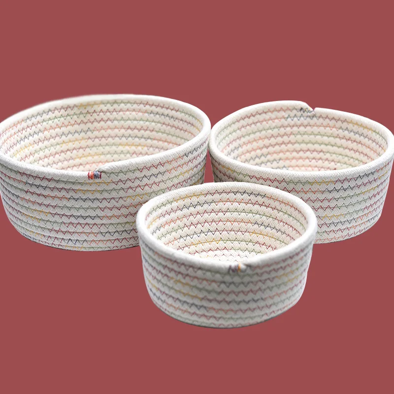 

Скандинавский домашний декор, коробка для хранения всякой всячины, хлопковая веревка, искусственный Настольный косметический контейнер, к...