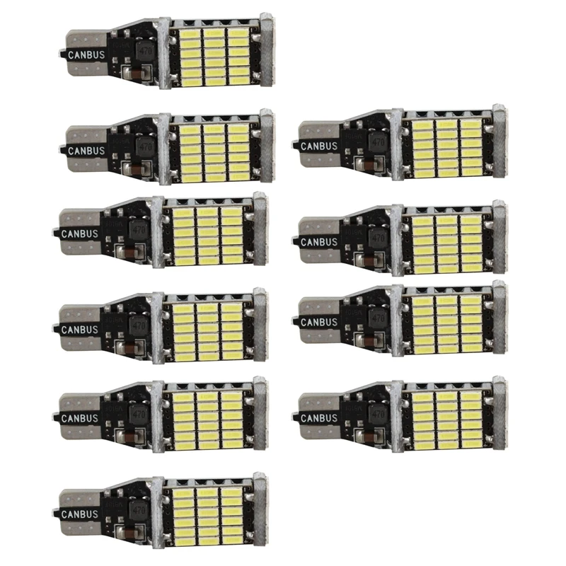 

10x T15 W16W 45 SMD 4014 светодиодные автомобильные лампы заднего хода 6000K белый