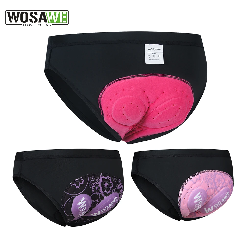 

WOSAWE Padded Cycling Shorts Cycling Underwear Shockproof MTB Bicycle Shorts Road Bike Shorts Ropa Ciclismo Tights For Women