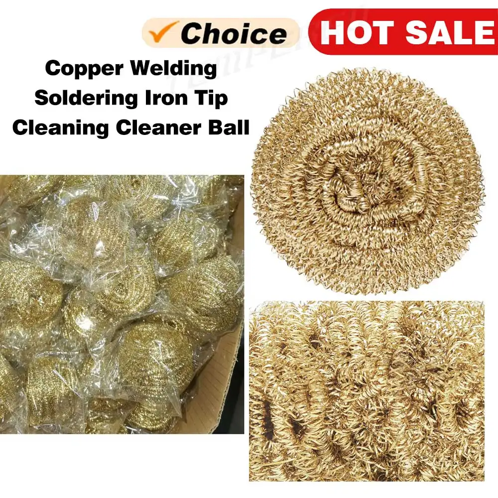 100% miedź spawalnicza końcówka lutownicy środek czyszczący kulka narzędzia pomocnicze do wycierania akcesoria mechaniczne sprzęt spawalniczy