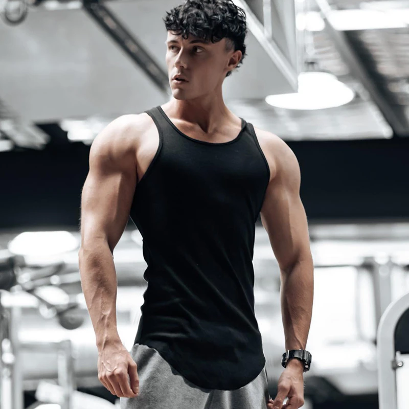 

Undershirt Black Breathable Vest Running Top Shirt Vest Fitness Male Gym Men Tank Fitness Men Sports Gyms Sleeveless 2022