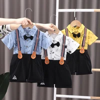 sjbb babyclothestoddlerboyclothes 0 5 years old summer short sleeved shorts suit baby printed shirt casual shorts two piece suit