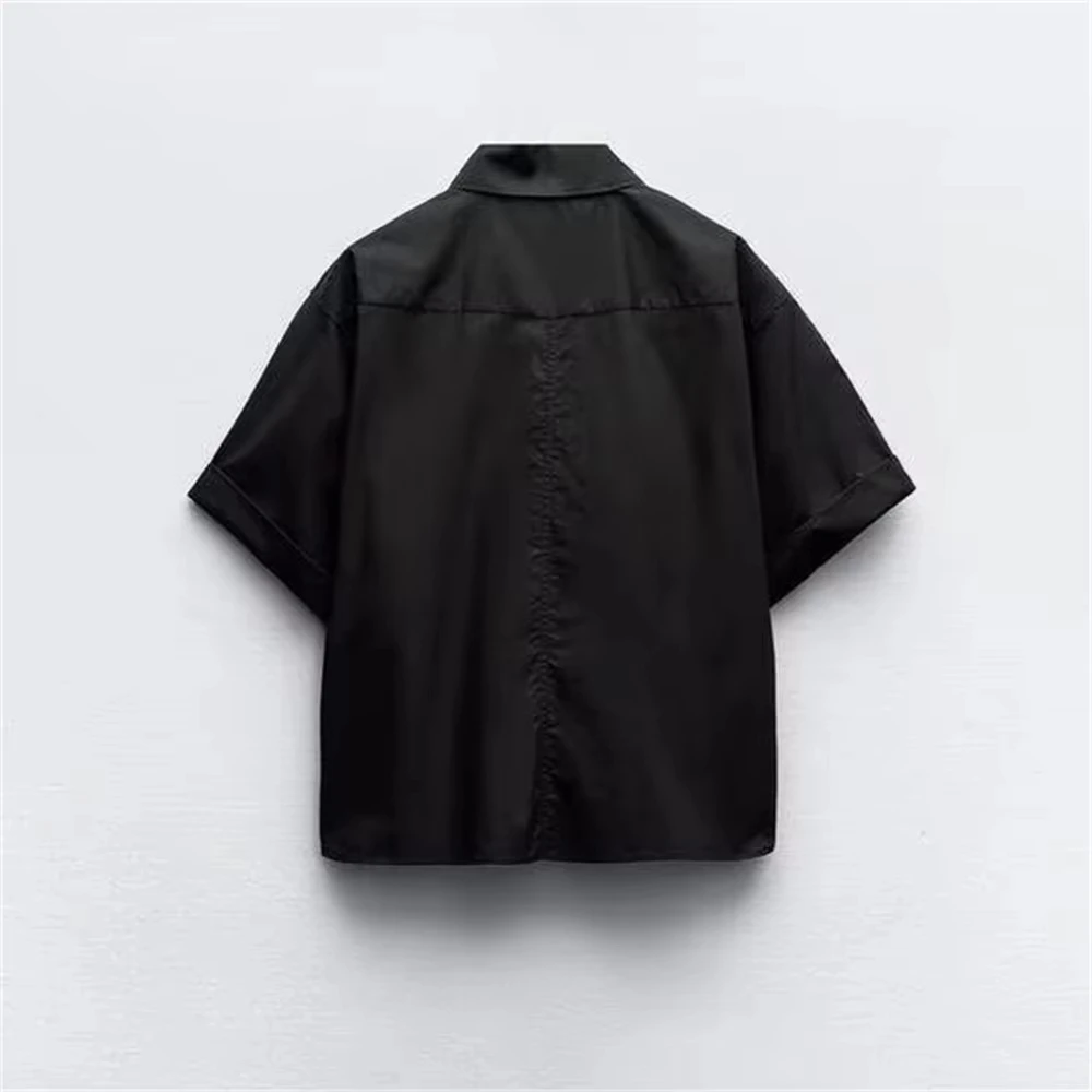 Модная и повседневная двухцветная темпераментная универсальная рубашка из