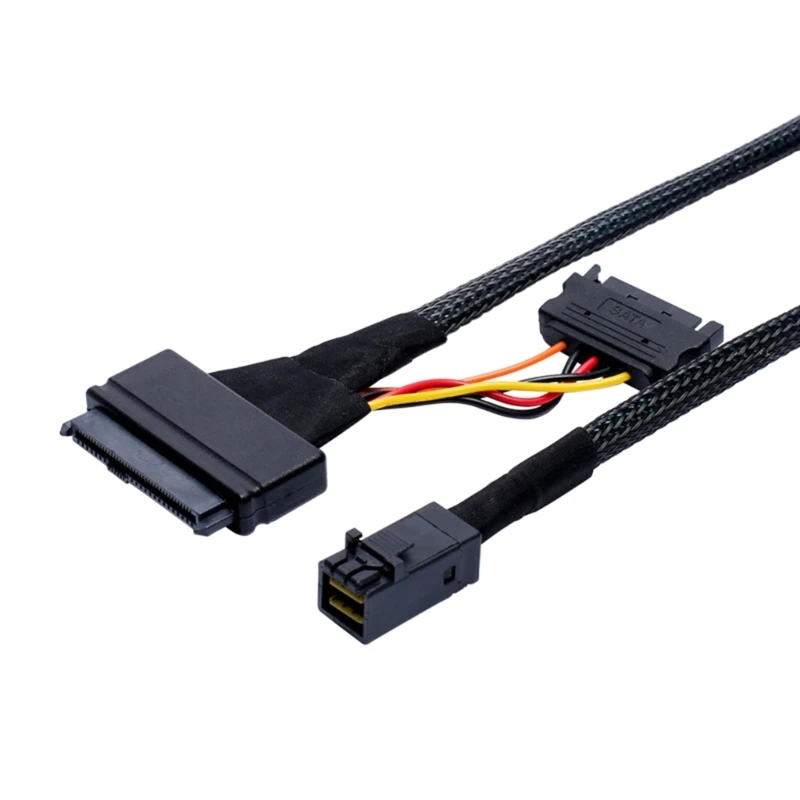 

0.5M/1.5Ft SFF-8643 to SFF-8639 Cable with 15 Pin Female SATA Connector SSD Power Cable Wire NVMe SSD 12Gbs Power Cable