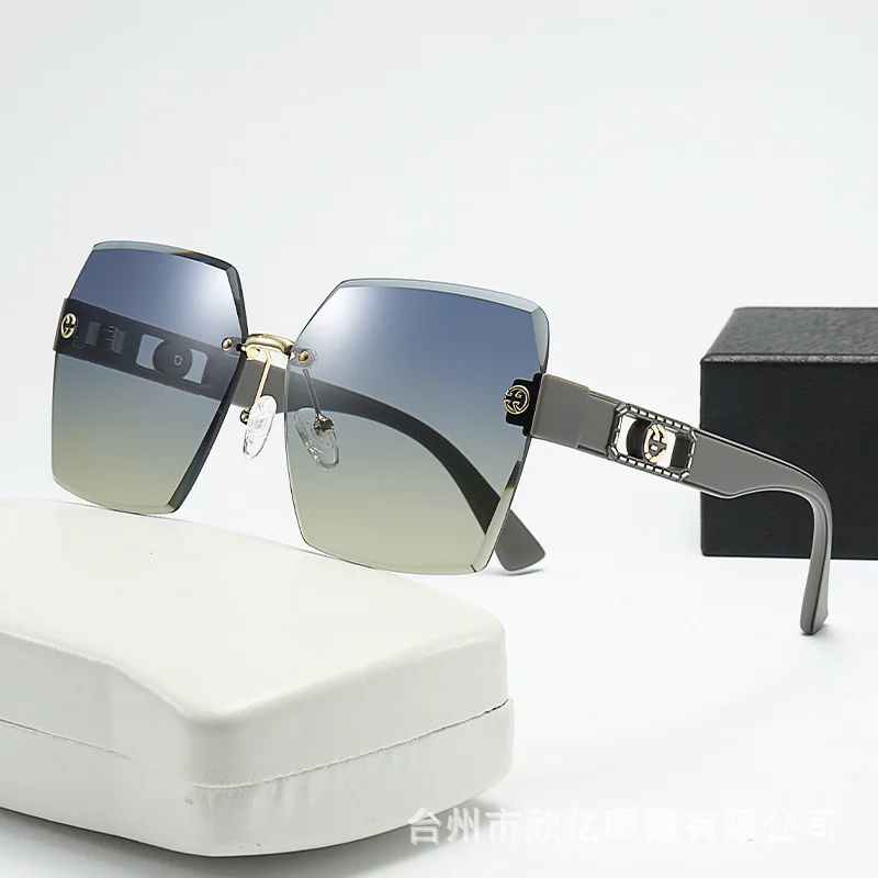 2024 роскошные дизайнерские солнцезащитные очки без оправы женские солнечные