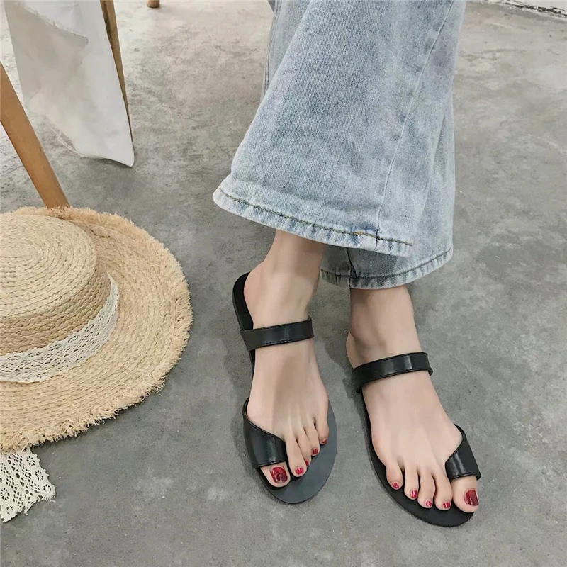 

2022 fashion and popular ladies flat-bottom solid color set toe casual slippers 2780