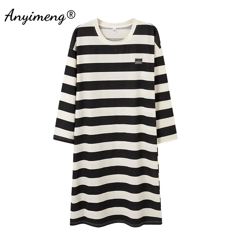 

Женская ночная рубашка с круглым вырезом, с длинным рукавом