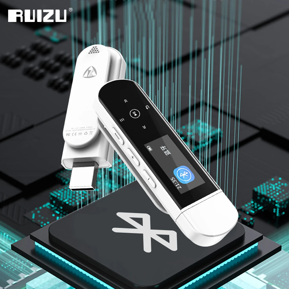 

RUIZU X69 Mini USB MP3 Player Bluetooth 5.0 Sports Clip Music Player Walkman Support FM Radio Recorder E-Book Clock Pedometer