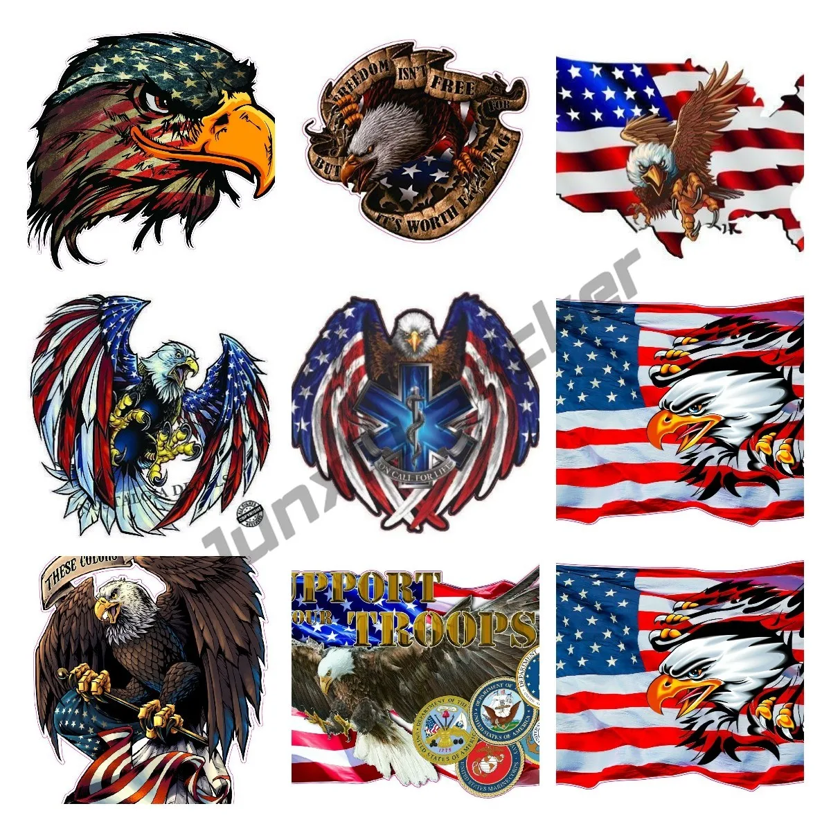 Индивидуальные автомобильные наклейки с американским флагом лысой орелом