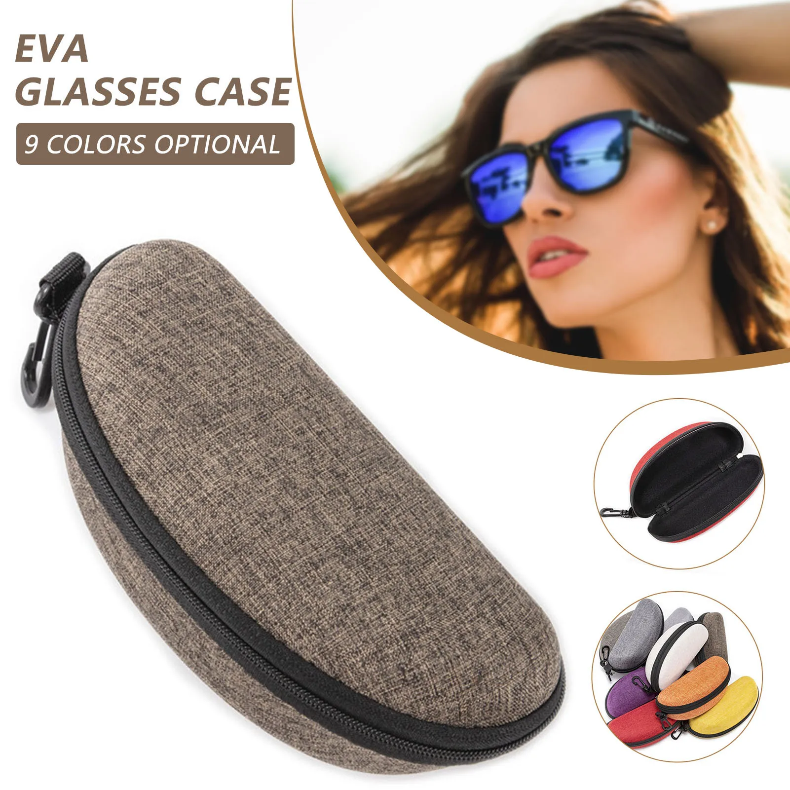 Купи EVA Sunglasses Case Cloth Outer Horizontal Eyeglass Pouch Box Zipper Closure Eyeglass Container Large Opening Unisex Design за 83 рублей в магазине AliExpress