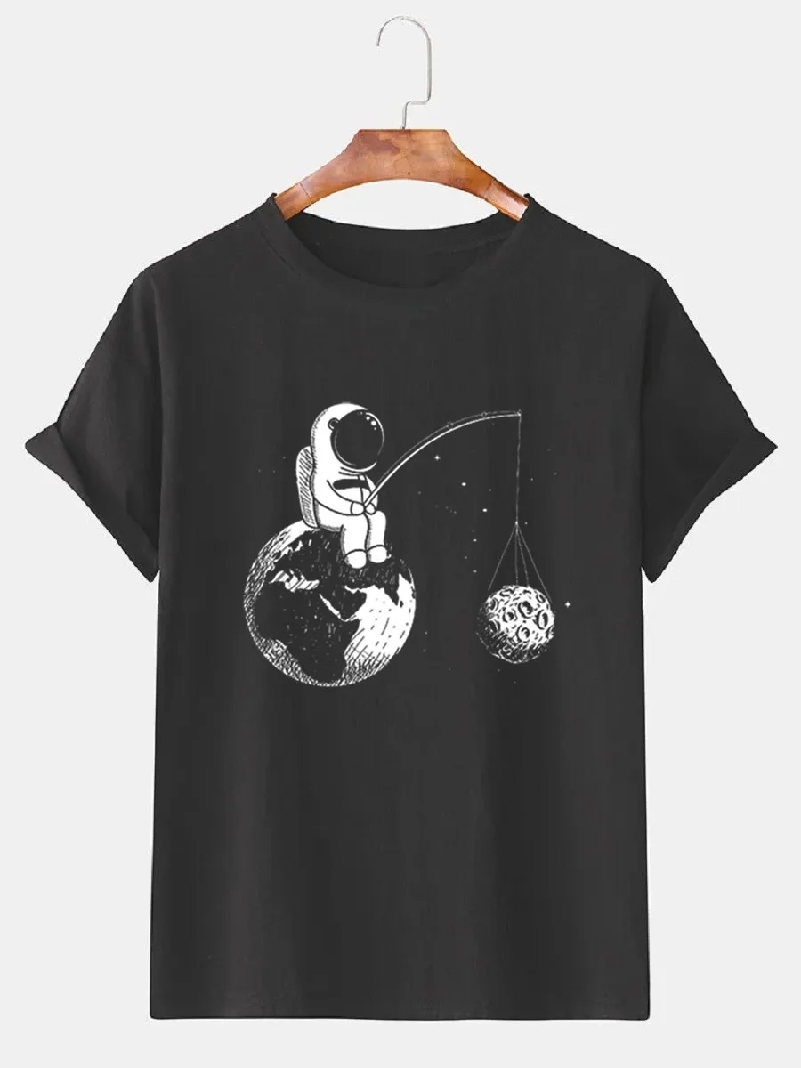 

Футболка мужская с принтом, 100% хлопок, свободная