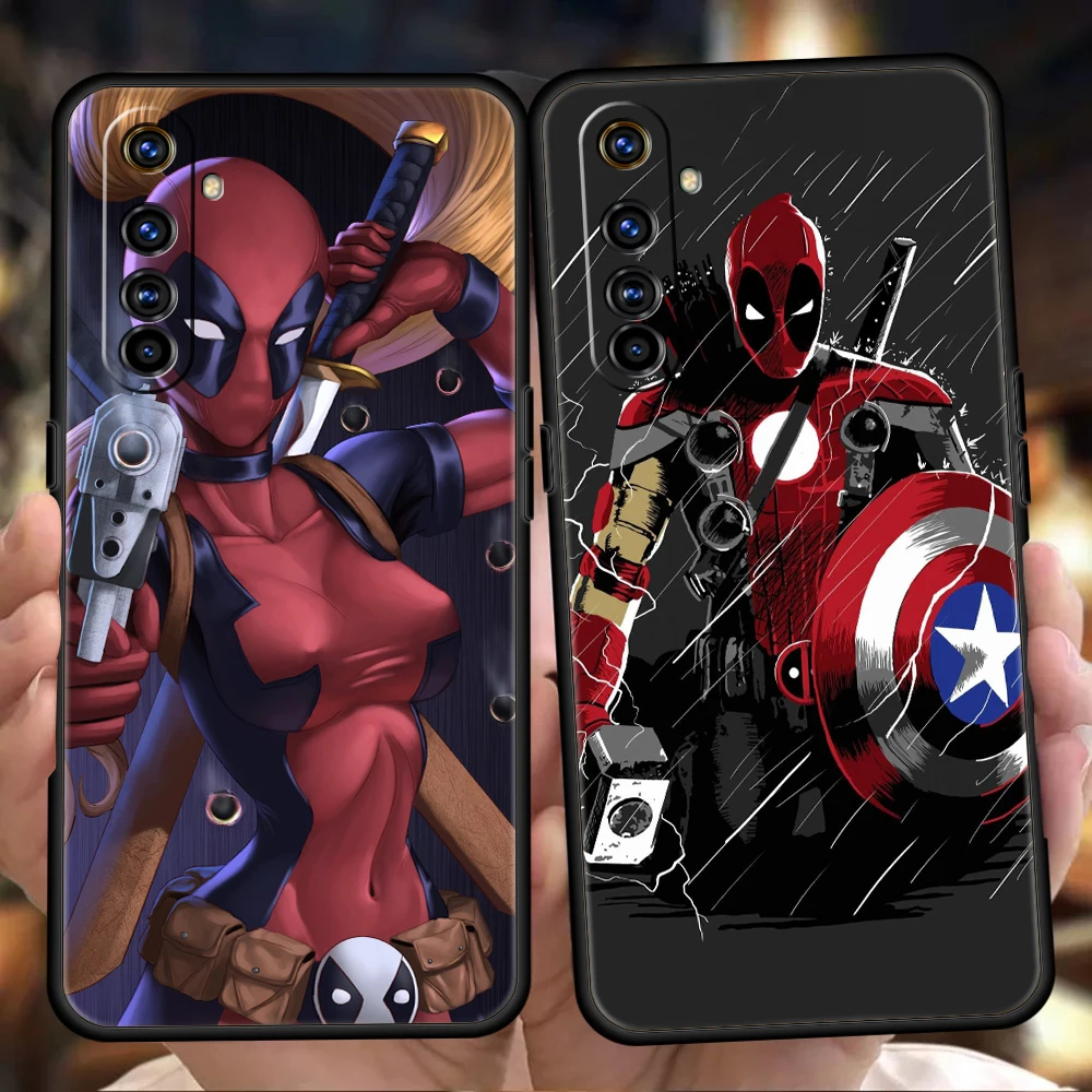 

Disney Deadpool Phoen Case Cover For Realme 8i 9i 9 8 7 6 Pro C25 C21 C11 C3 GT2 Pro Plus 5G Silicone Shockproof Shell Funda TPU