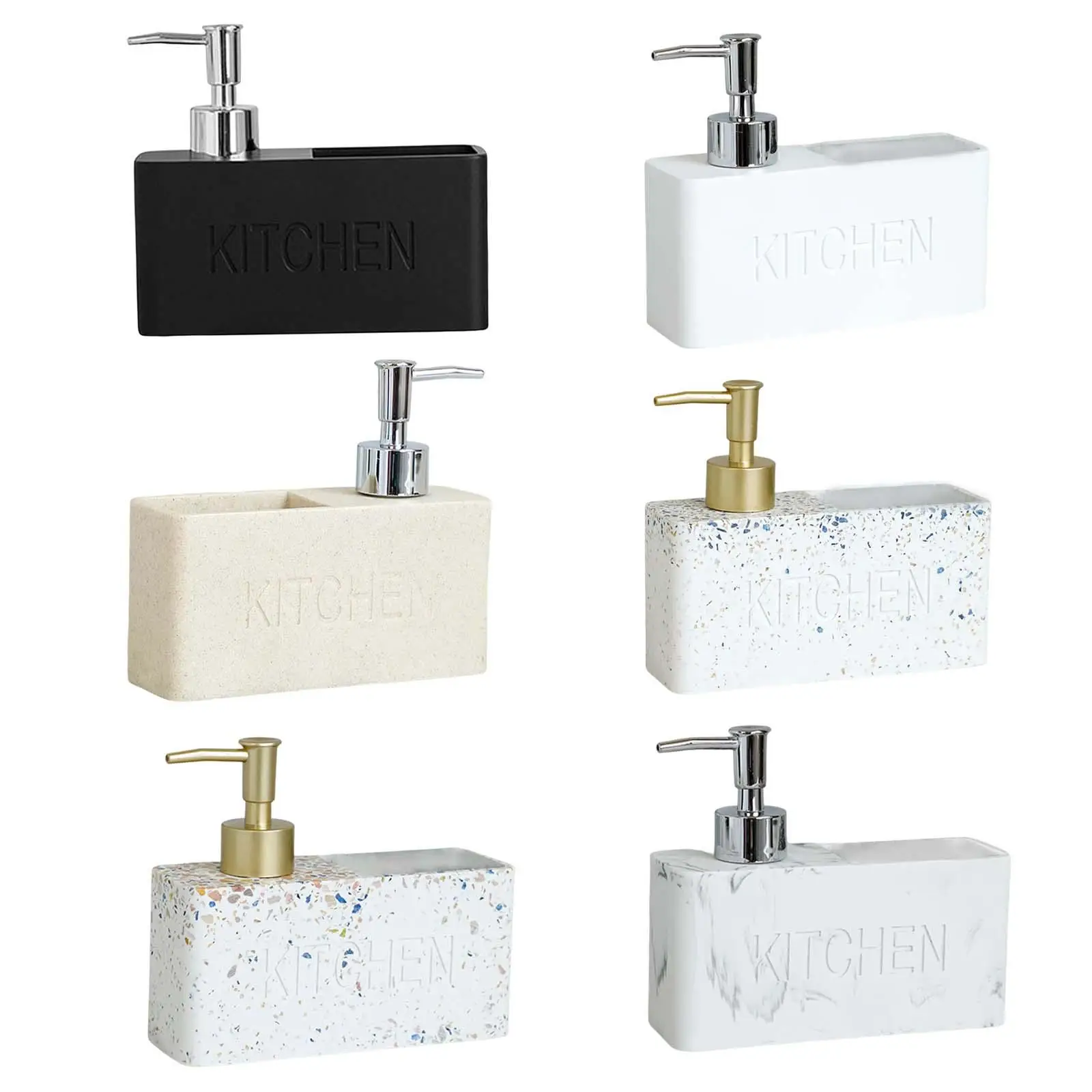 

Countertop Liquid Dish Soap Dispenser Pump Bottle Caddy with Storage Compartment