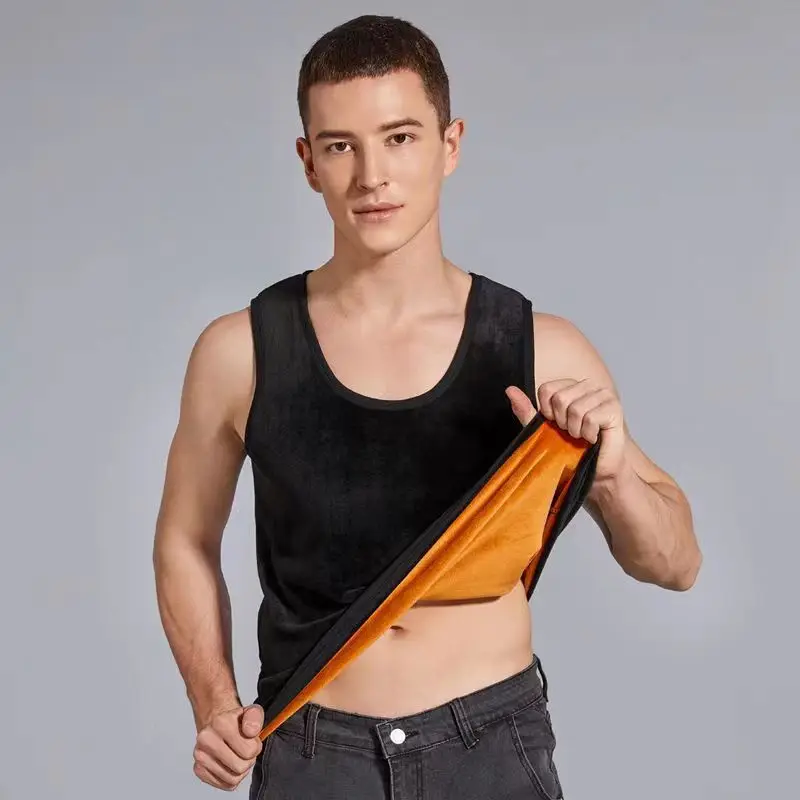 2PCS Warm Vest For Man Keep Warm Underwear Men Vest Men's Winter Thermo Shaping Large Size Male Vest Comfortable With Velvet