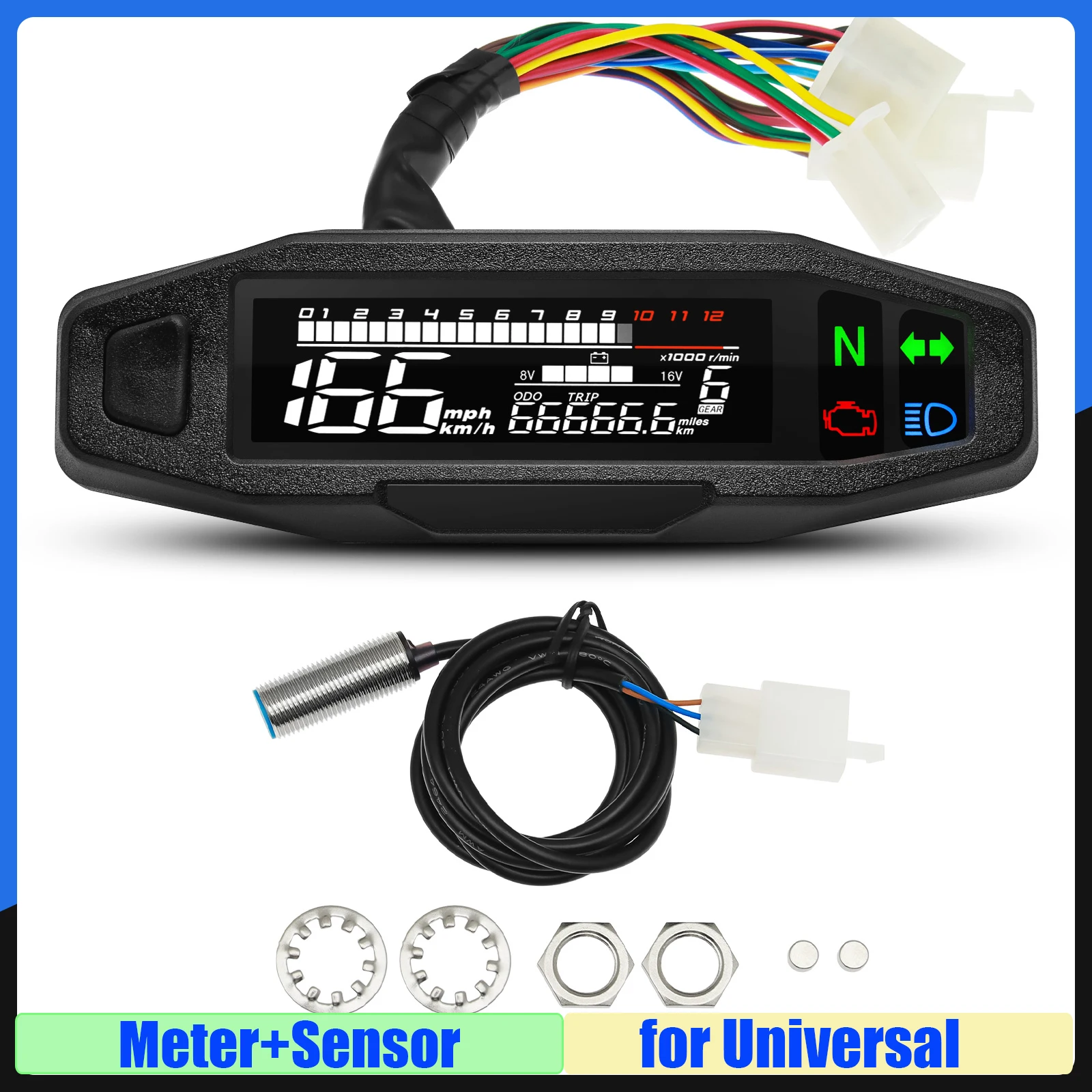 

Приборная панель мотоцикла, спидометр, ЖК-дисплей, тахометр, цифровые измерители, приборная панель, указатель поворота, световой индикатор на заказ