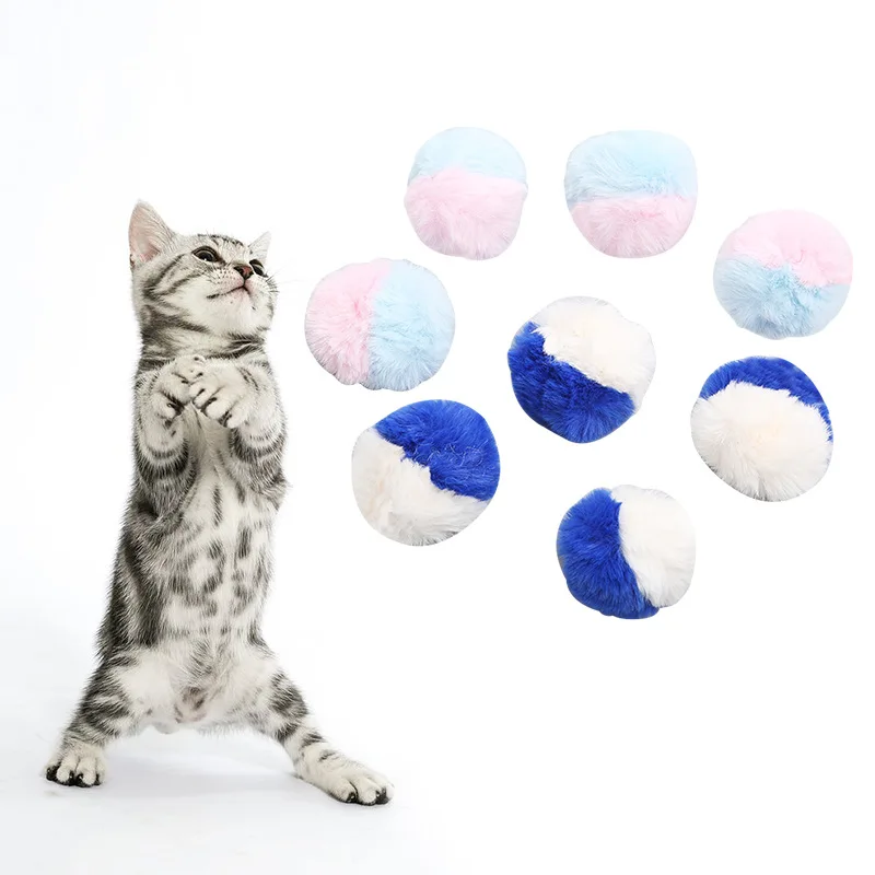 

Bicolor Chats Soft Pet Plush Goods for Cats With Catnip Stuffed Toys Cat Supplies Products Home Garden