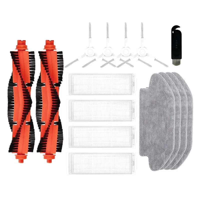 

2 Set For Xiaomi Mijia Robot Vacuum Mop 3C B106CN Replacement Spare Parts Main Brush Side Brush Hepa Filter Mop