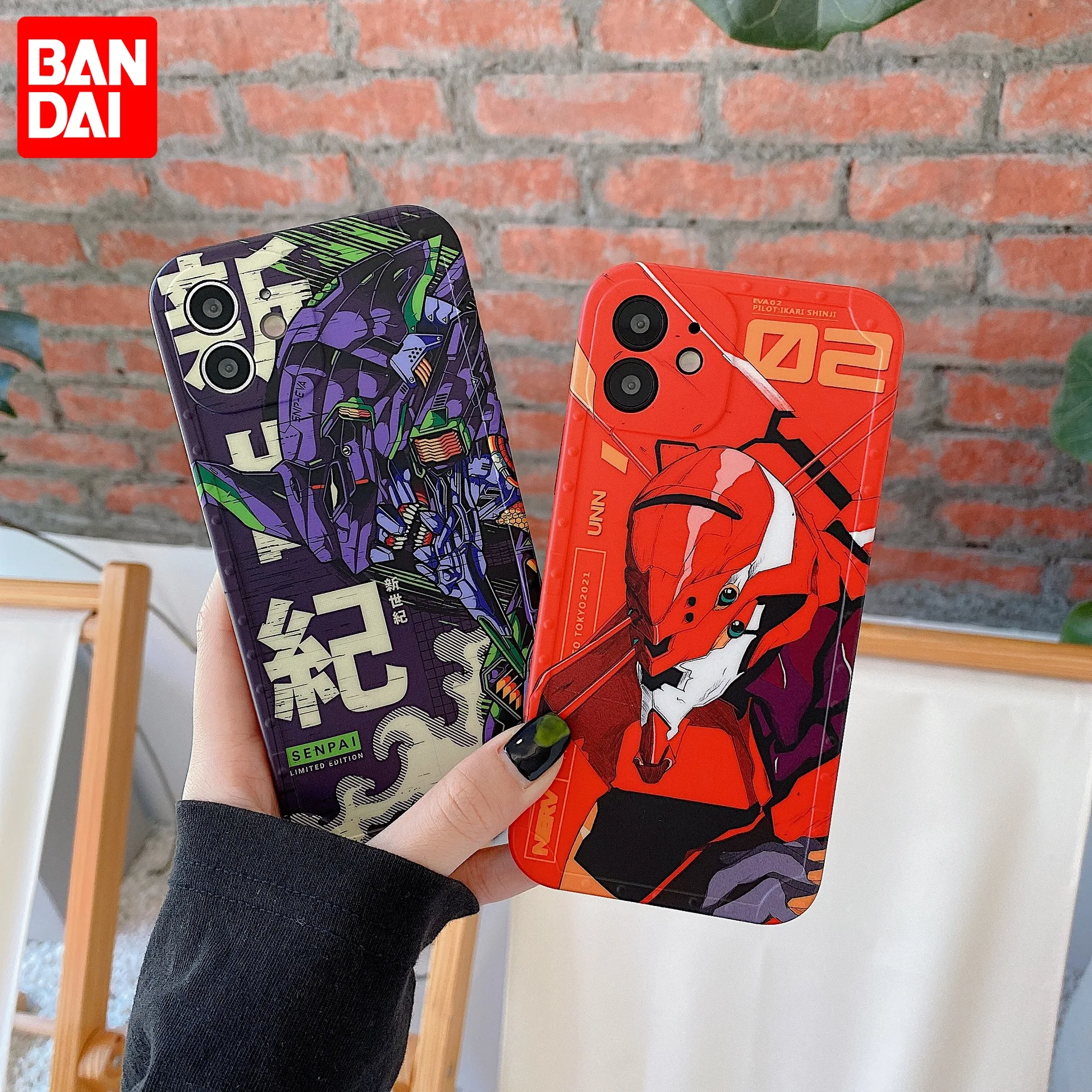 

Bandai Brand Evangelion Black Silicon Couple Mobile Phone Case For iPhone XR Xs Max 8Plus 11 12 13 13 Pro Max Cases
